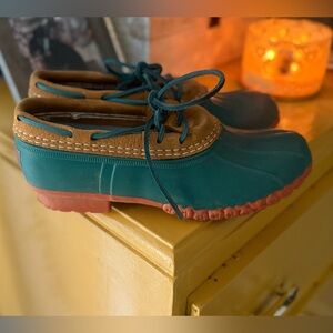 Teal and Brown LL Bean Duck Shoes